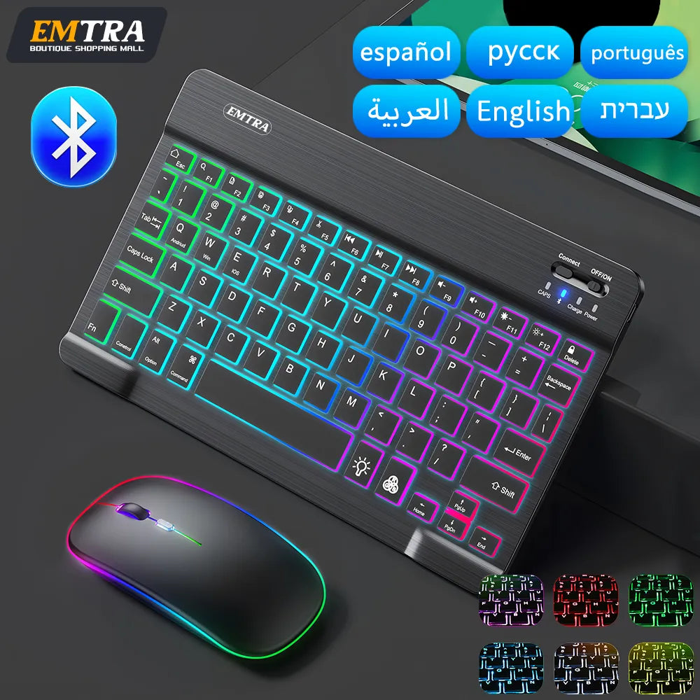 EMTRA Backlit Backlight Bluetooth Keyboard Mouse For IOS Android Windo –  Fenomenologia Shop