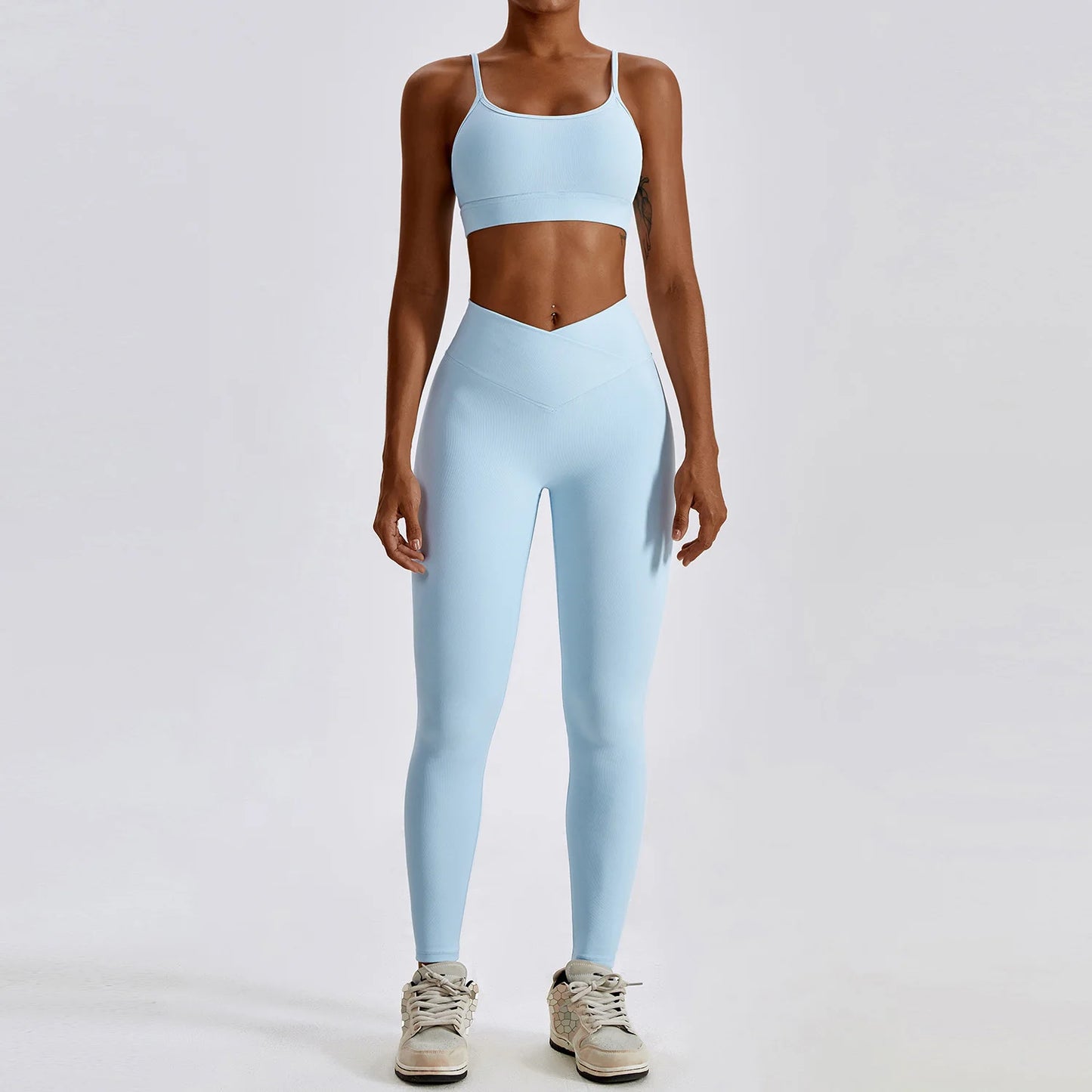 Top corto per fitness con leggings da palestra per abbigliamento sportivo - Fenomenologia Shop