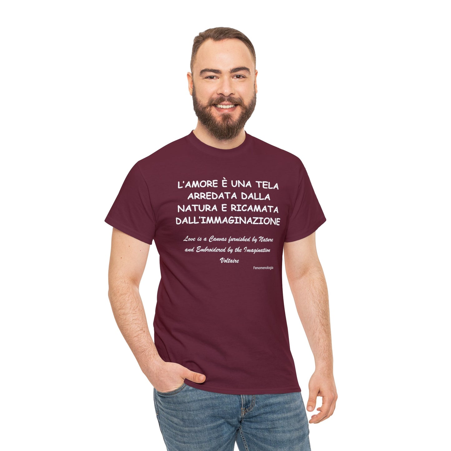 L’AMORE È UNA TELA ARREDATA DALLA NATURA E RICAMATA DALL’IMMAGINAZIONE Unisex T-Shirt - Fenomenologia Shop