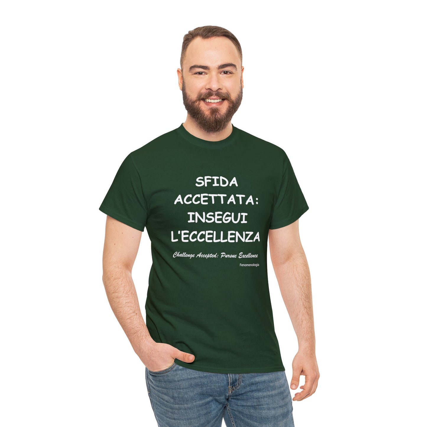 SFIDA ACCETTATA: INSEGUI L’ECCELLENZA Unisex T-Shirt - Fenomenologia Shop