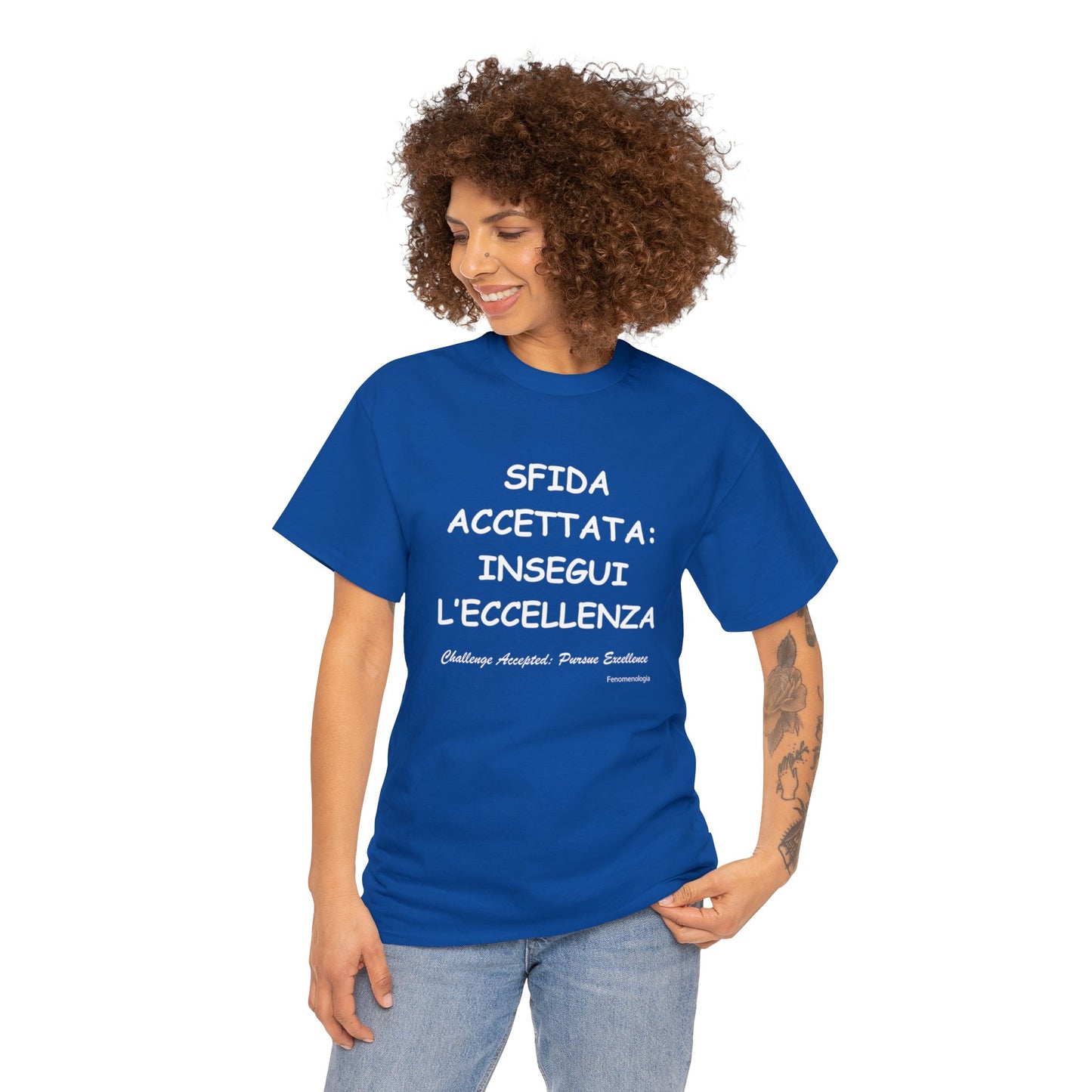 SFIDA ACCETTATA: INSEGUI L’ECCELLENZA Unisex T-Shirt - Fenomenologia Shop