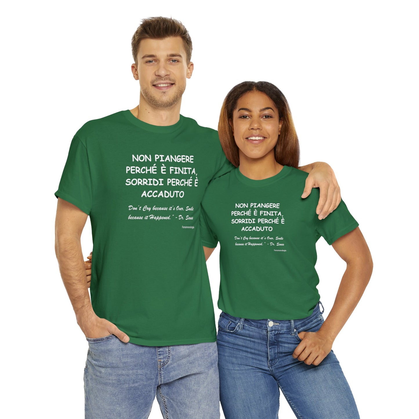 NON PIANGERE PERCHÉ È FINITA, SORRIDI PERCHÉ È ACCADUTO Unisex T-Shirt - Fenomenologia Shop