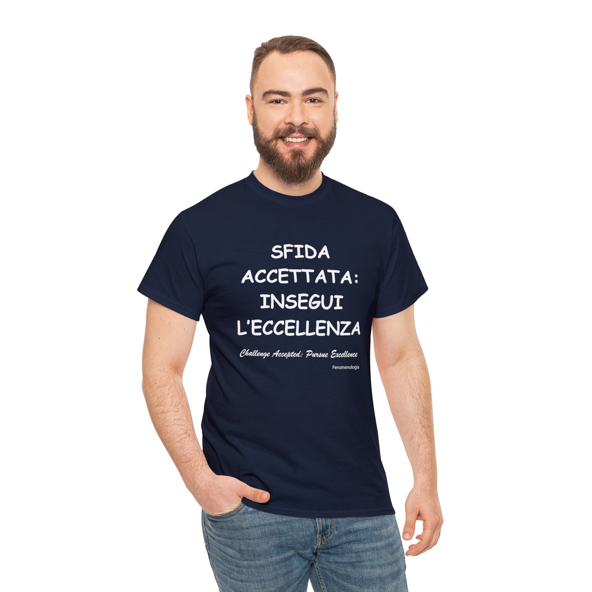 SFIDA ACCETTATA: INSEGUI L’ECCELLENZA Unisex T-Shirt - Fenomenologia Shop