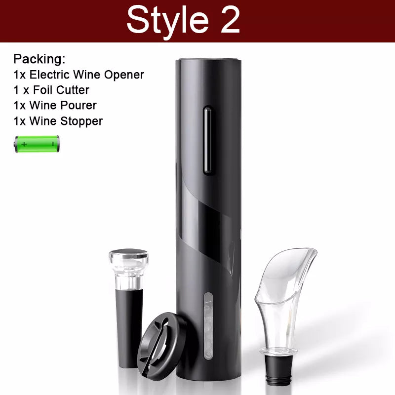 Electric Wine Opener Automatic Corkscrew Wine Openers for Beer Battery Bottle Opener Foil Cutter Kitchen Bar Can Opener - Fenomenologia Shop