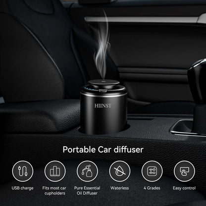 HIINST Luxury USB Rechargeable Aromatherapy Scent Car Air Freshener Machine Waterless Essential Oil Car Aroma Diffuser Product - Fenomenologia Shop