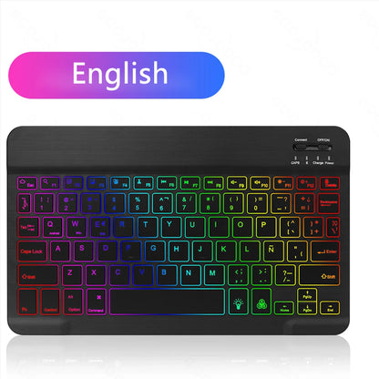 EMTRA Backlit Backlight Bluetooth Keyboard Mouse For IOS Android Windows For iPad Portuguese keyboard Spanish keyboard and Mouse - Fenomenologia Shop