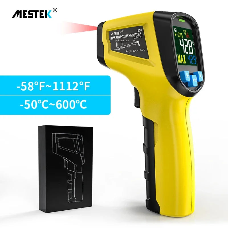 Mestek Infrared Thermometer Temperature Meter Non-contact Pyrometer Imager Hygrometer IR Termometro Color LCD Light Alarm - Fenomenologia Shop