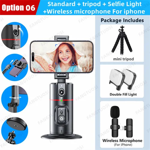 FANGTUOSI 2023 New 360 Rotation Gimbal Stabilizer Selfie Stick Monopod Desktop tracking gimbal PTZ For Tiktok Smartphone live - Fenomenologia Shop