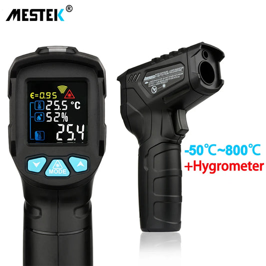 Mestek Infrared Thermometer Temperature Meter Non-contact Pyrometer Imager Hygrometer IR Termometro Color LCD Light Alarm - Fenomenologia Shop