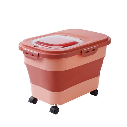 13/33LB Collapsible Cat Dog Food Storage Container Dry Cat Food Box With Lids Airtight Sealing Kitchen Grain Rice Storage Boxes - Fenomenologia Shop