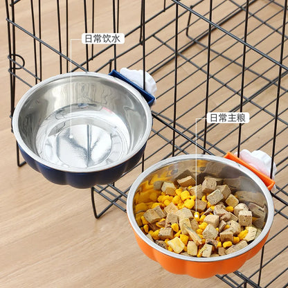 Multi-use Pet Cage Bowl Hanging Design Pet Feeding Tool Portable Cat Dog Food Dispenser Bowls