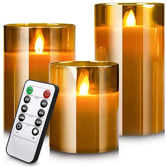 LED Lights for Home Electronic Candle LED Candle Decoration LED Glass Candle Full Set Remote Control Timer for Christmas Wedding - Fenomenologia Shop