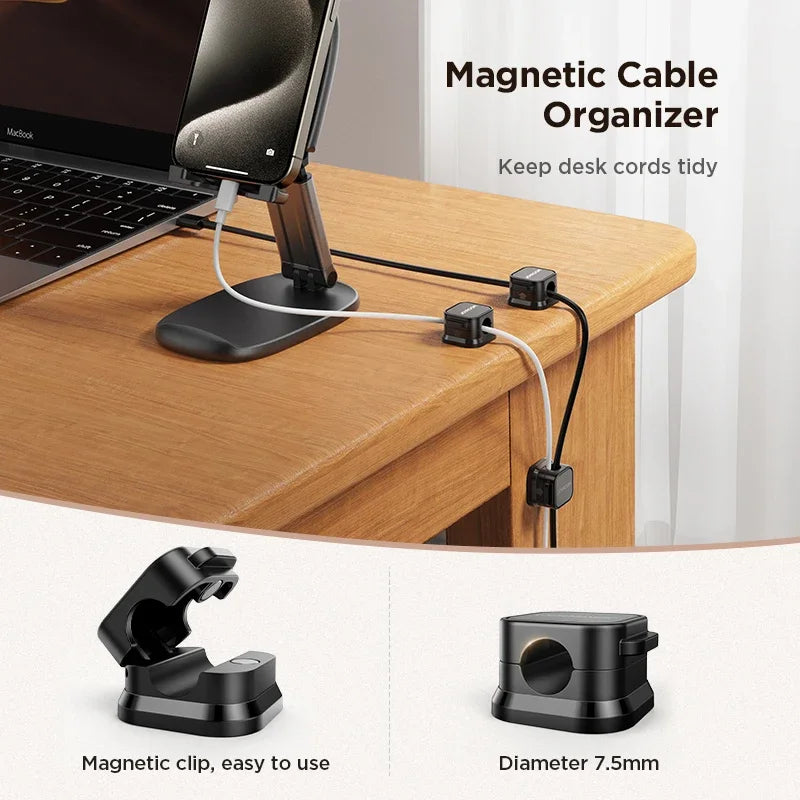 Joyroom Magnetic Cable Clips Cable Smooth Adjustable Cord Holder Under Desk Cable Management Wire Keeper Cable Organizer Holder - Fenomenologia Shop