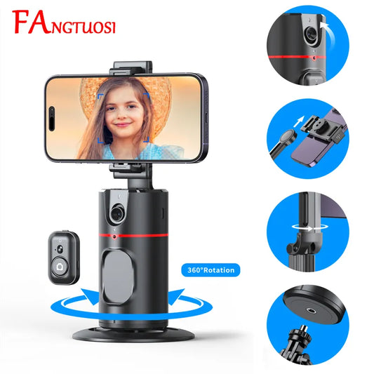 FANGTUOSI 2023 New 360 Rotation Gimbal Stabilizer Selfie Stick Monopod Desktop tracking gimbal PTZ For Tiktok Smartphone live - Fenomenologia Shop