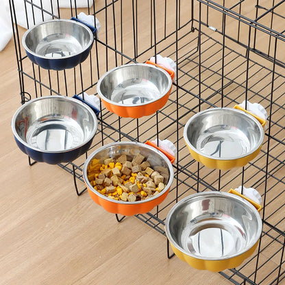 Multi-use Pet Cage Bowl Hanging Design Pet Feeding Tool Portable Cat Dog Food Dispenser Bowls