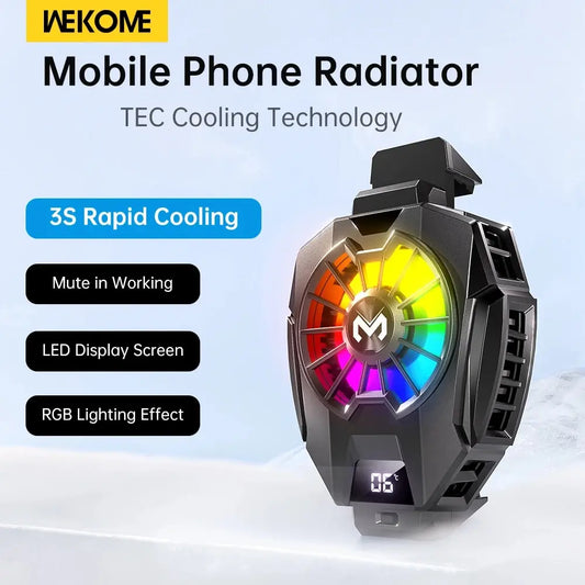 WEKOME Mobile Phone Heat Dissipator with Temperature Display, Gaming Cooling Radiator with Universal Back Clip for Mobile Phones - Fenomenologia Shop
