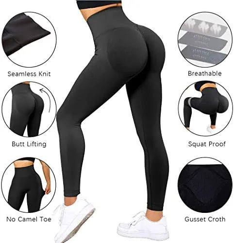 Pantaloni da palestra fitness lavorati a maglia senza cuciture - Fenomenologia Shop