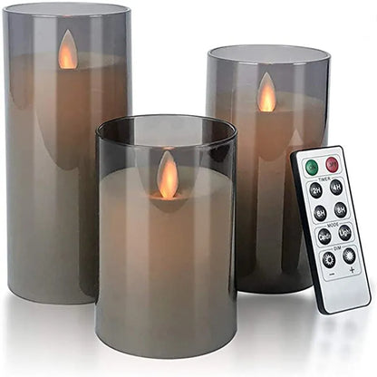 LED Lights for Home Electronic Candle LED Candle Decoration LED Glass Candle Full Set Remote Control Timer for Christmas Wedding - Fenomenologia Shop