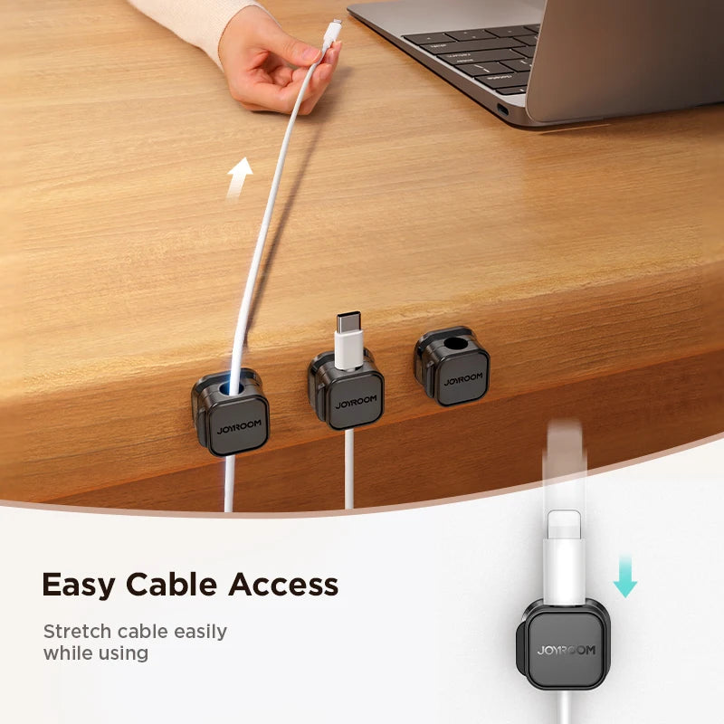 Joyroom Magnetic Cable Clips Cable Smooth Adjustable Cord Holder Under Desk Cable Management Wire Keeper Cable Organizer Holder - Fenomenologia Shop