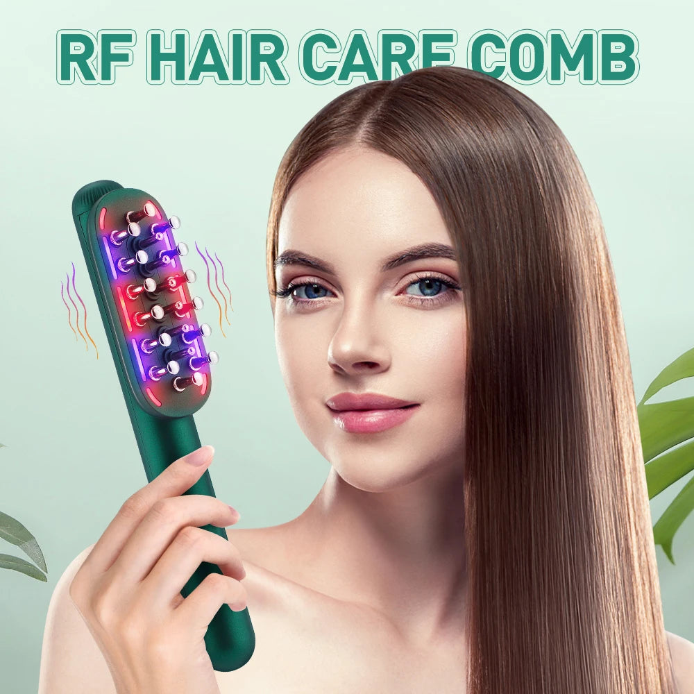 Electric Wireless Infrared Massage Comb Hair Growth RF Micro Current Vibration Hair Massage Scalp Brush Anti Hair Loss Comb - Fenomenologia Shop