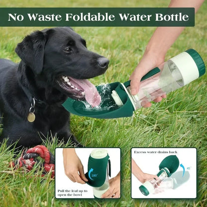 Dog Water Bottle Portable Dog Cat Puppy Pet Water Dispenser Feeder with Drinking Cup and Food Container Leak Proof for Outdoor