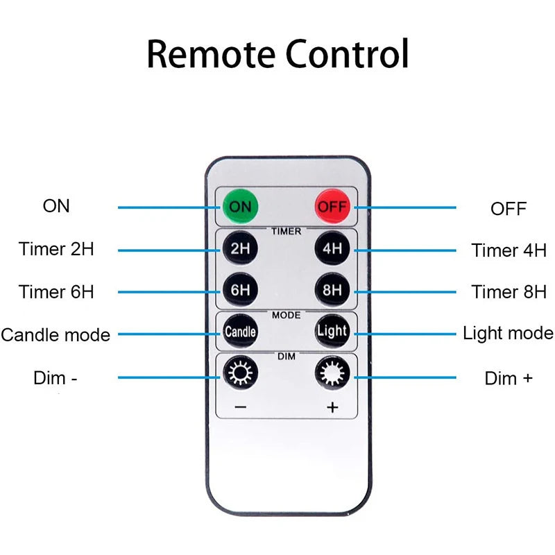 LED Lights for Home Electronic Candle LED Candle Decoration LED Glass Candle Full Set Remote Control Timer for Christmas Wedding - Fenomenologia Shop