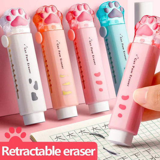 Kawaii Push-pull Design Cat Paw Portable Rubber Eraser Cute Erasers for Kids School Office Supplies Gift Stationery Prizes - Fenomenologia Shop