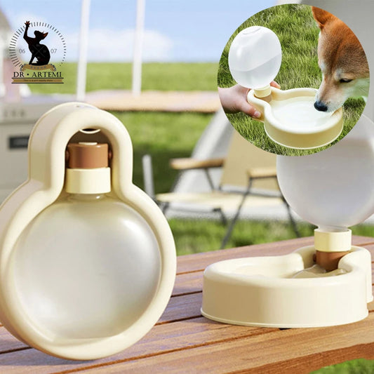 dog water bottle, portable feeder, travel dispenser