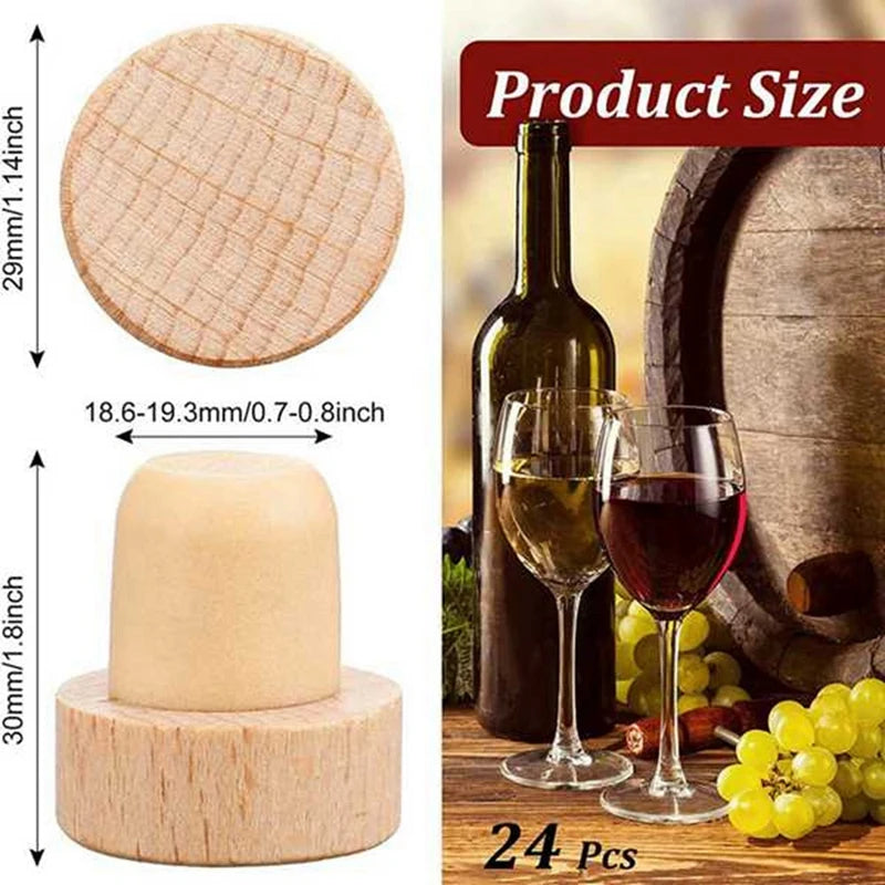 50Pc Wine Bottle Cork T Shaped Cork Plugs Reliable For Wine Cork Wine Stopper Reusable Wine Corks Wooden And Rubber Wine Stopper - Fenomenologia Shop