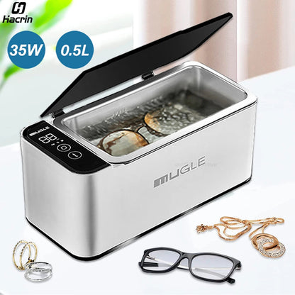 Ultrasonic Cleaner 35W Ultrasonic Glasses Jewelry Cleaner 500ML Ultrasonic Cleaning Machine Ultrasound Washing Bath For Glasses - Fenomenologia Shop