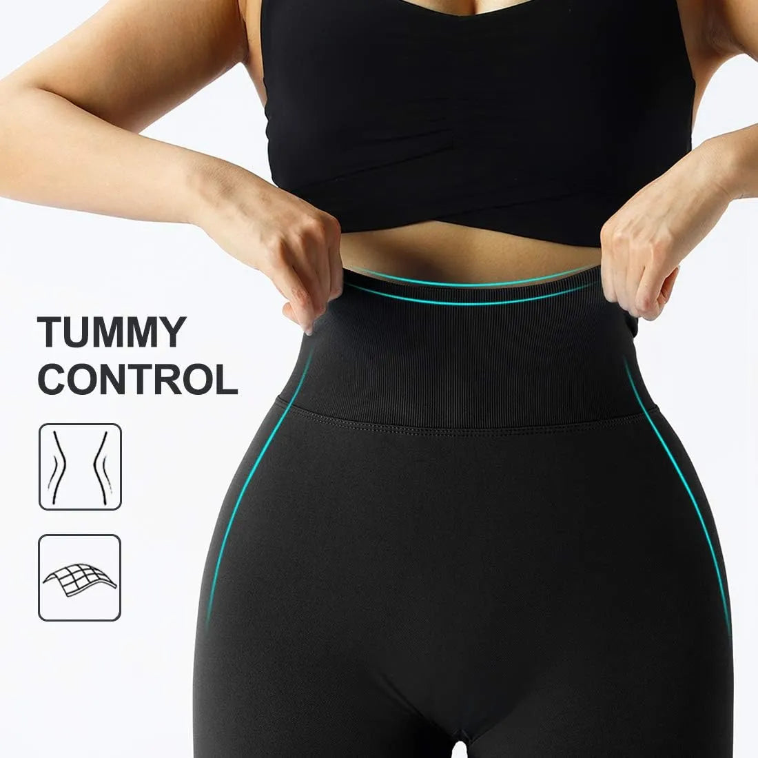 Pantaloni da palestra fitness lavorati a maglia senza cuciture - Fenomenologia Shop